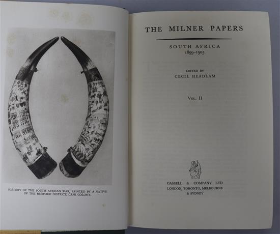 Headlam, C. (Ed.) - The Milner Papers, 2 vols, quarto, green cloth with d.j.s, London 1933 - 2 sets (4)